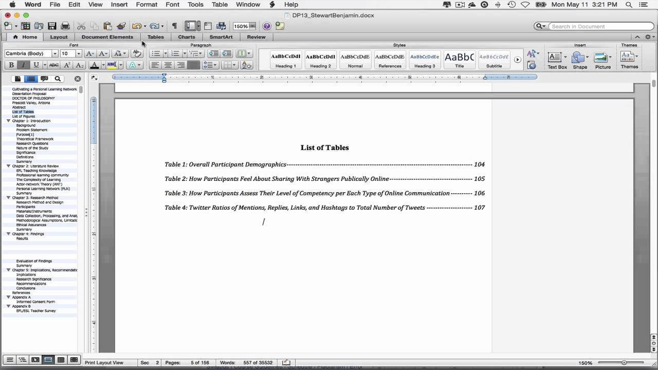 update table of contents word for mac
